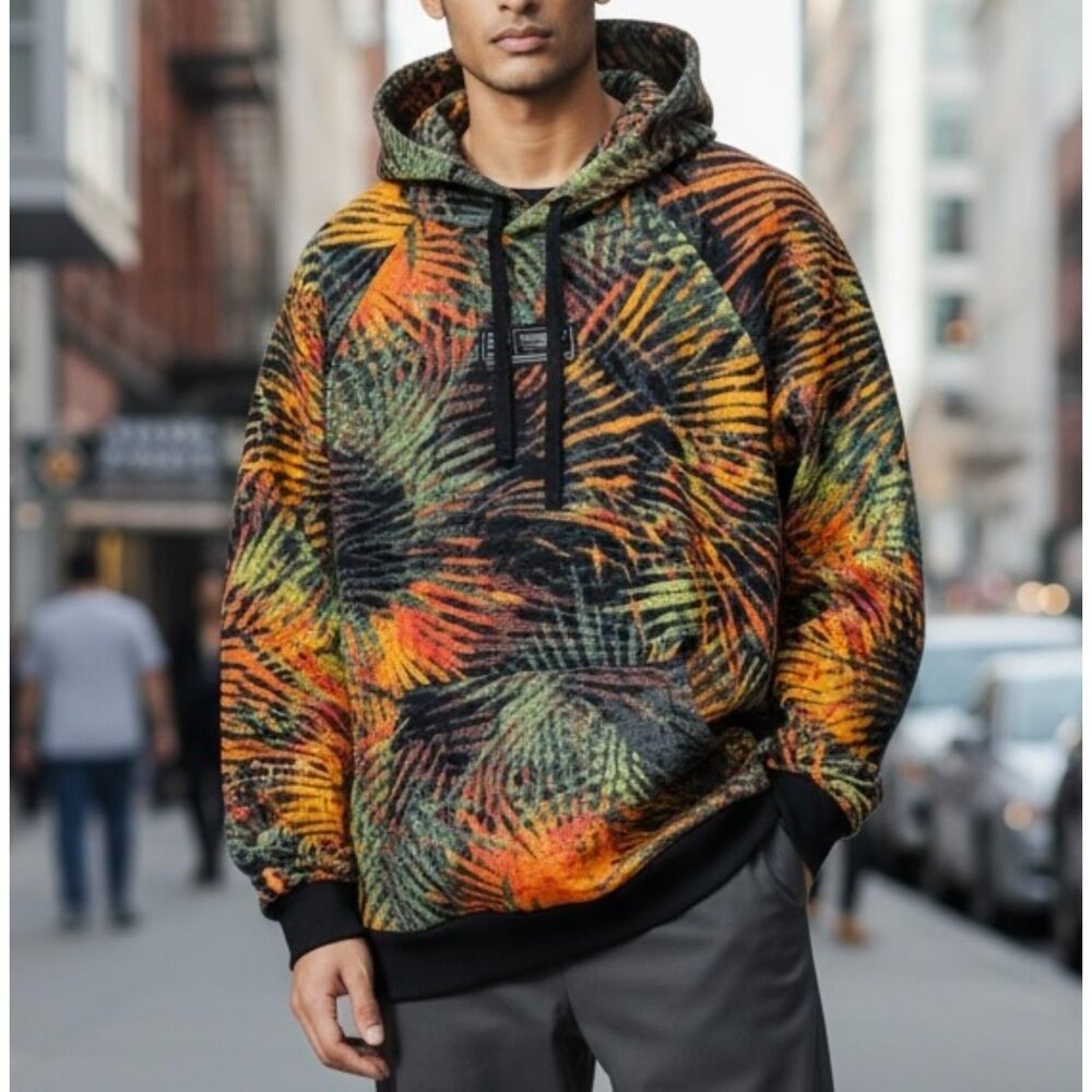 Under Armour Hoodie AOP y2k maximalist dressing tropical palm print